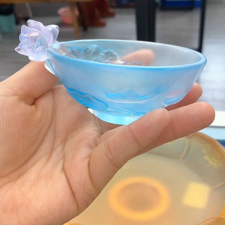 茶盏琉璃并蒂花开碗