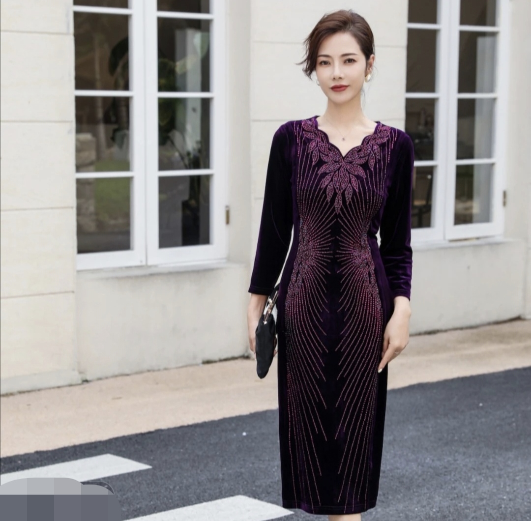 日常喜宴聚会高端品质喜婆婆喜妈妈婚庆宴会新中式旗袍裙秋季