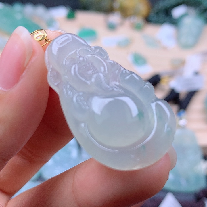 【闪购商品】翡翠颈饰18K金镶嵌林*生翡翠吊坠