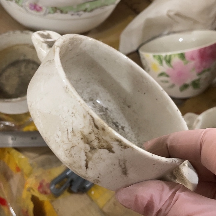 无***感瓷片强化瓷双耳小碗一个