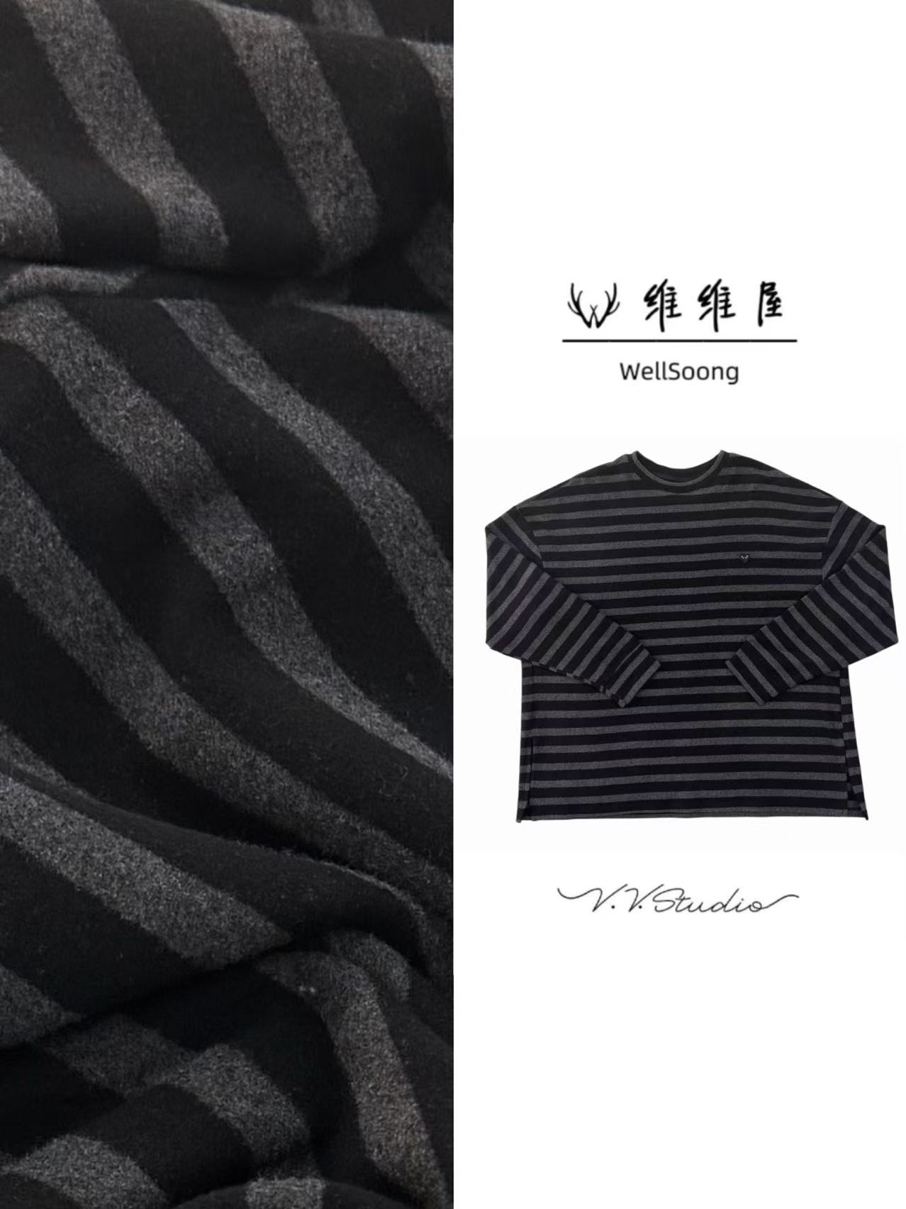 WellSoong【爱心条纹韩韩极简T】