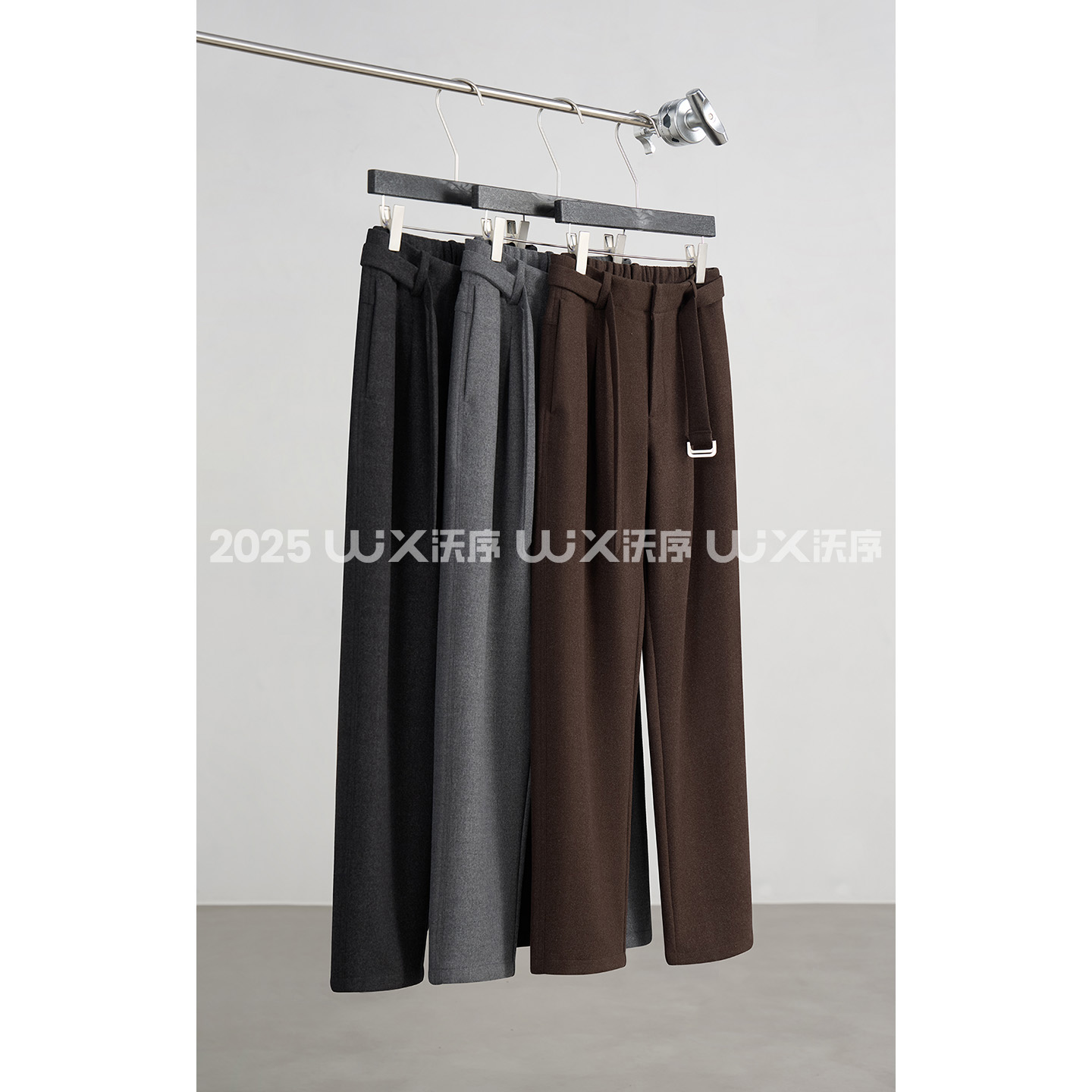 【双十二专属】厚款简约老钱风腰带设计后腰弹力直筒垂感休闲裤男