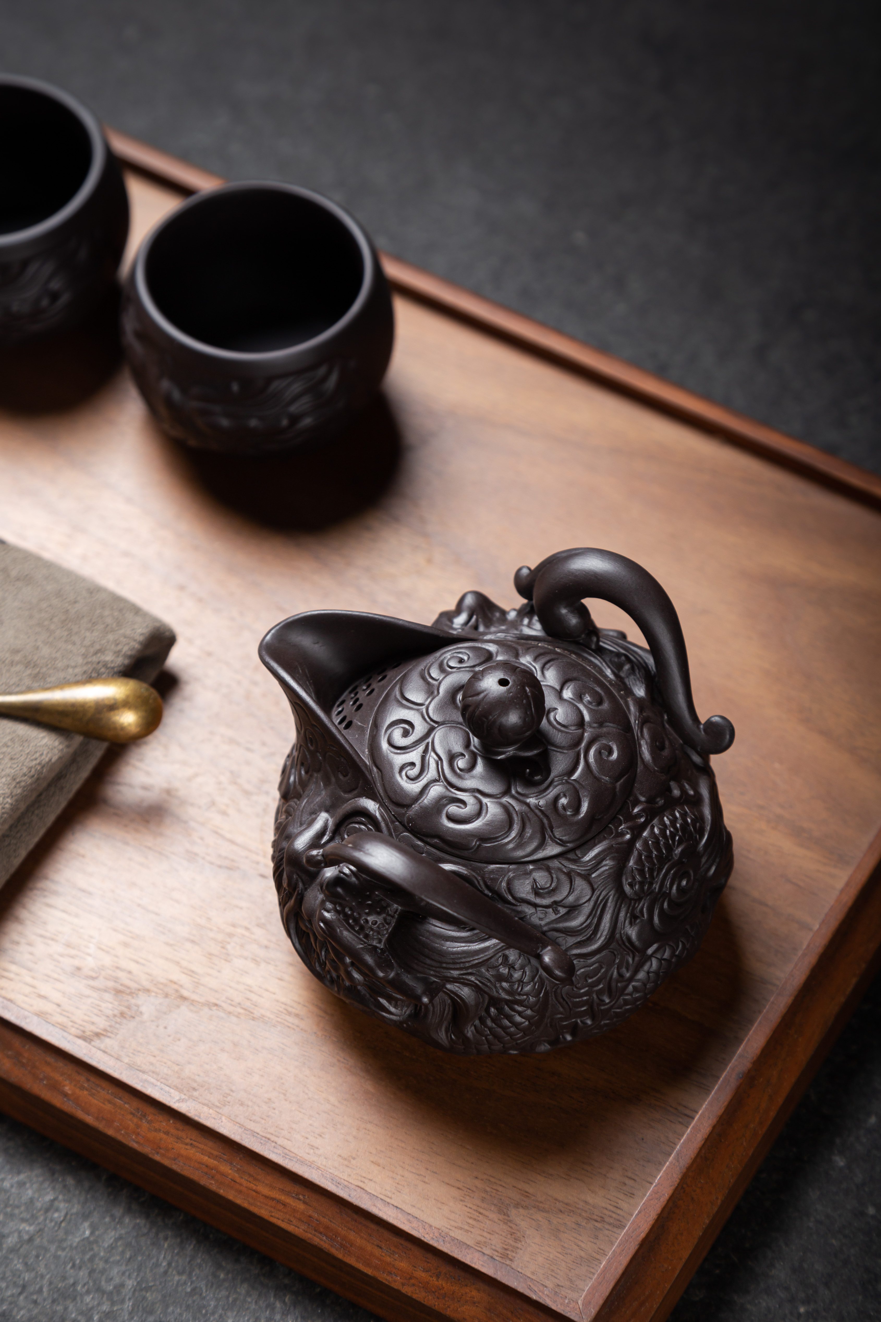 深井老紫泥泡茶专用单个手抓壶复古手工功夫茶具茶杯2