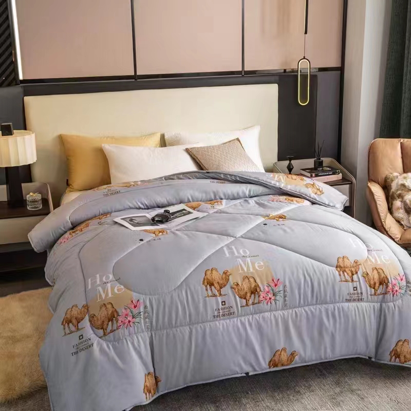 2025最新款石墨烯藏红花驼绒被被芯秋冬款双人被子200*230约5斤