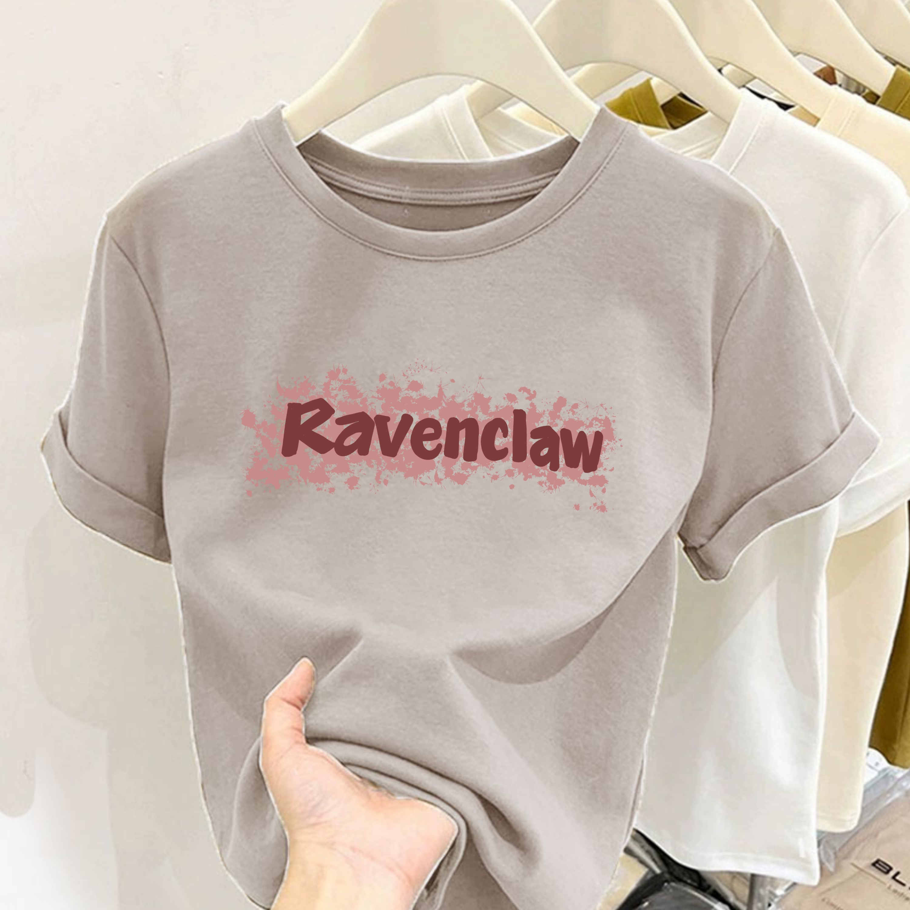 2024夏季新款短袖T恤圆领百搭字母印花时尚修身上衣显瘦ins设计感