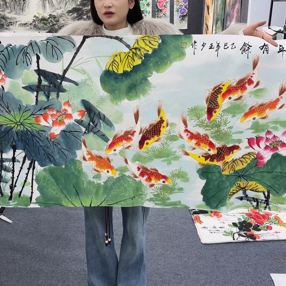 国画作品小姐姐放漏中