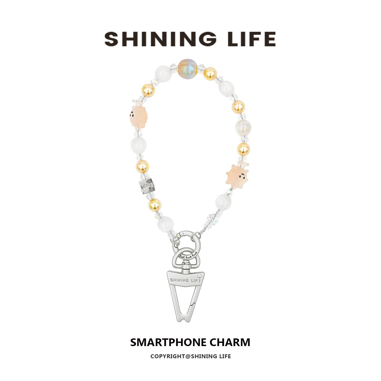 SHININGLIFE小怪乖手机链挂绳手工短款可爱ins爱心防丢彩色创意链