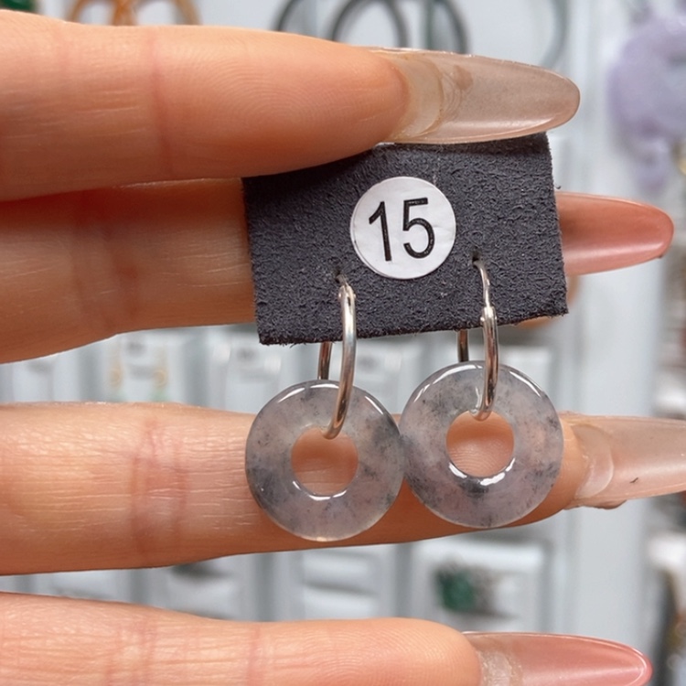 【闪购商品】翡翠耳饰银S925镶嵌耳饰