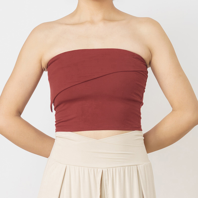 AddOneYogaNew +1瑜伽普拉提运动双层折叠短款防滑抹胸