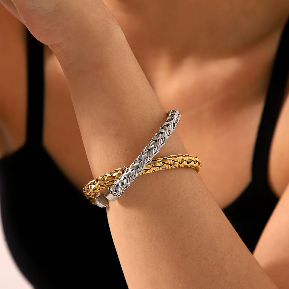 钛钢手镯 【空心编织】复古大气SZ031