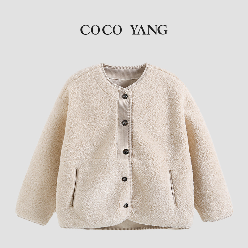 春秋高品质女童外套时尚百搭加绒外套套装-YHW075