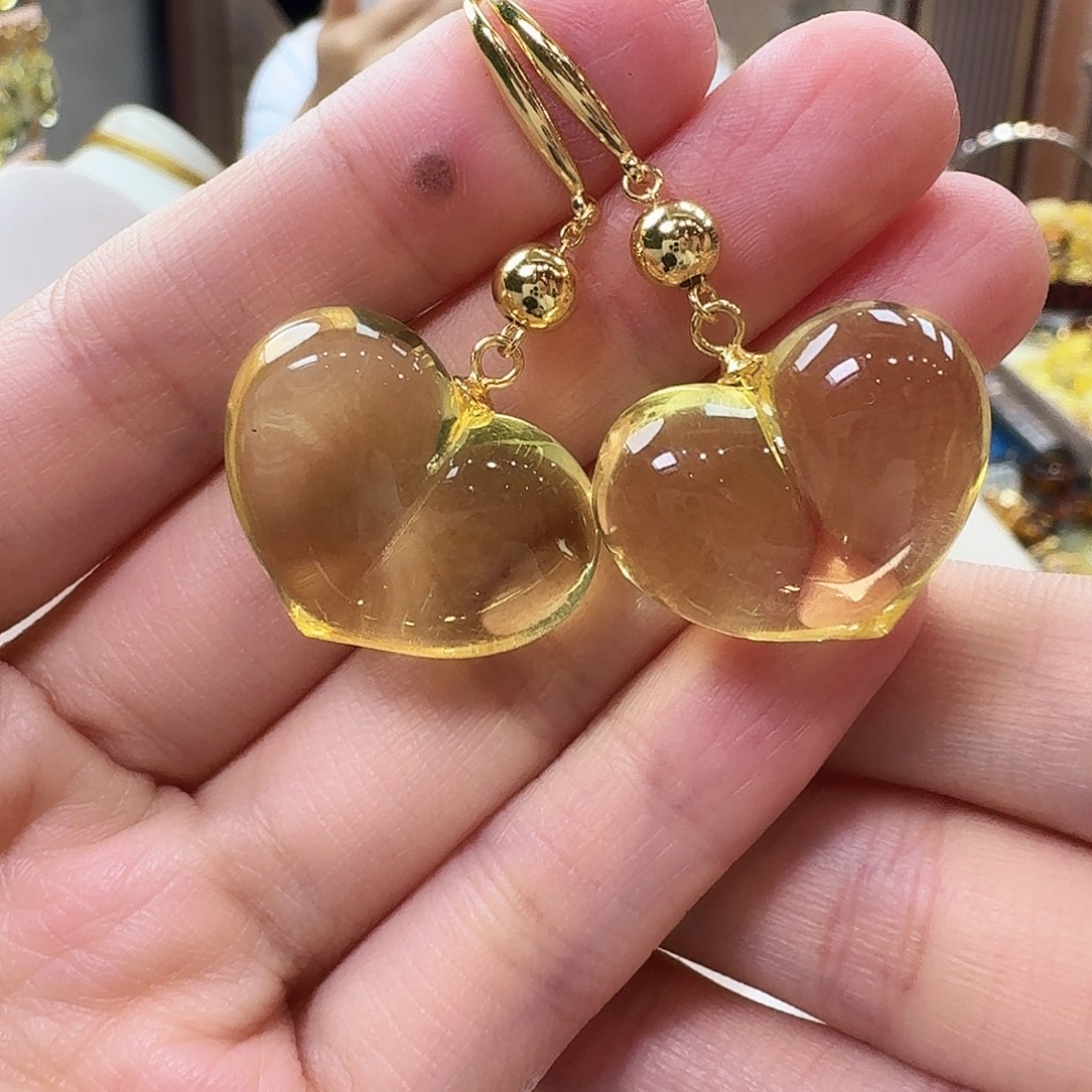 琥珀未镶嵌颈饰耳坠