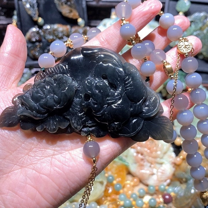 岫玉毛衣链未镶嵌