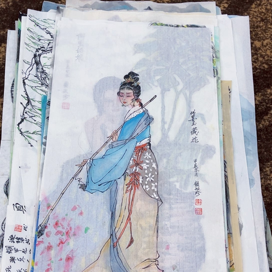 国画顾敏珍老师四尺四开绘画