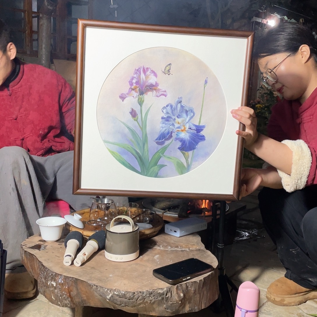 油画恭喜竞拍成功薇爽