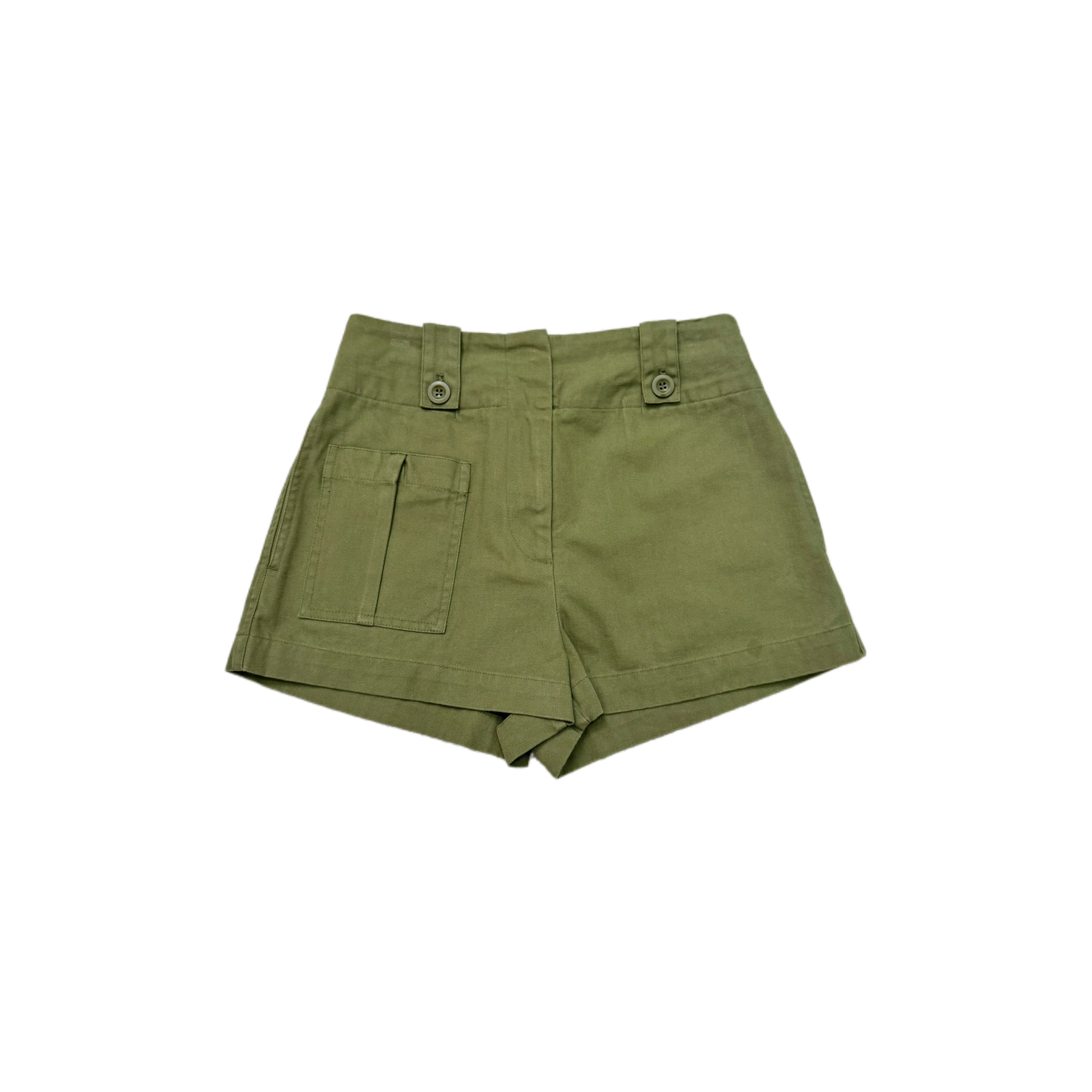 VANDERXIU 绿色工装提臀短裤