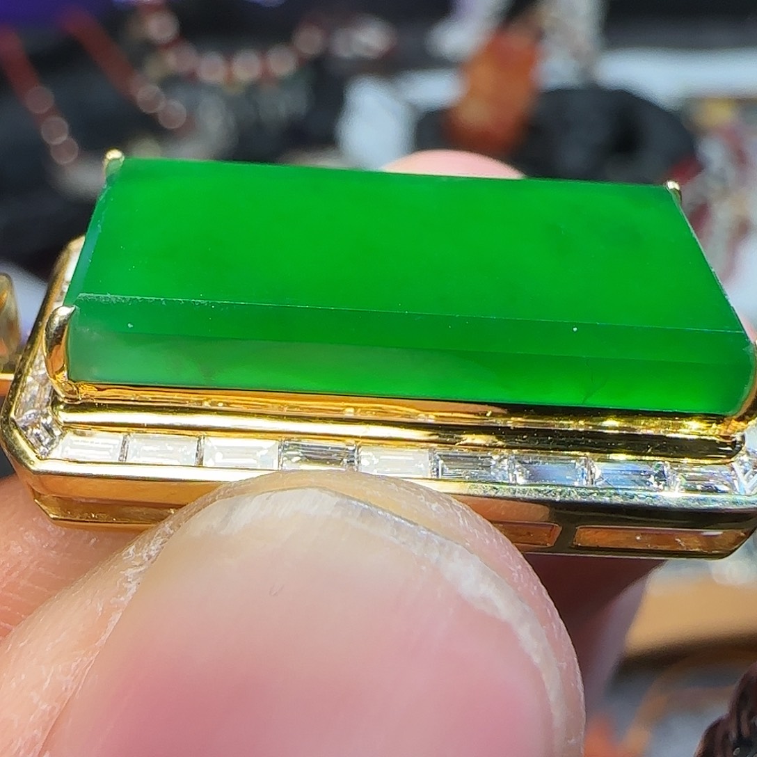 毛***～翡翠18K金镶嵌手链