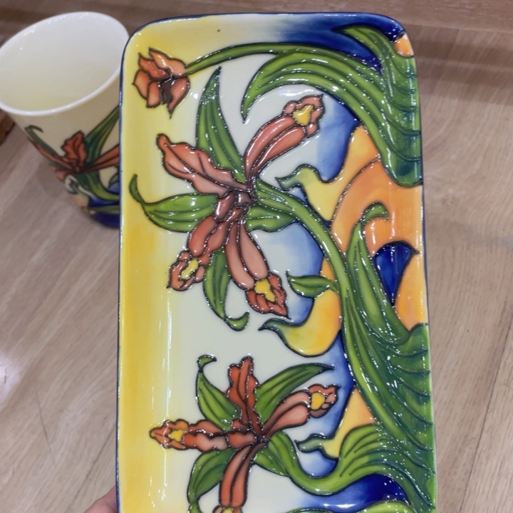 陶瓷珐琅彩釉下盘