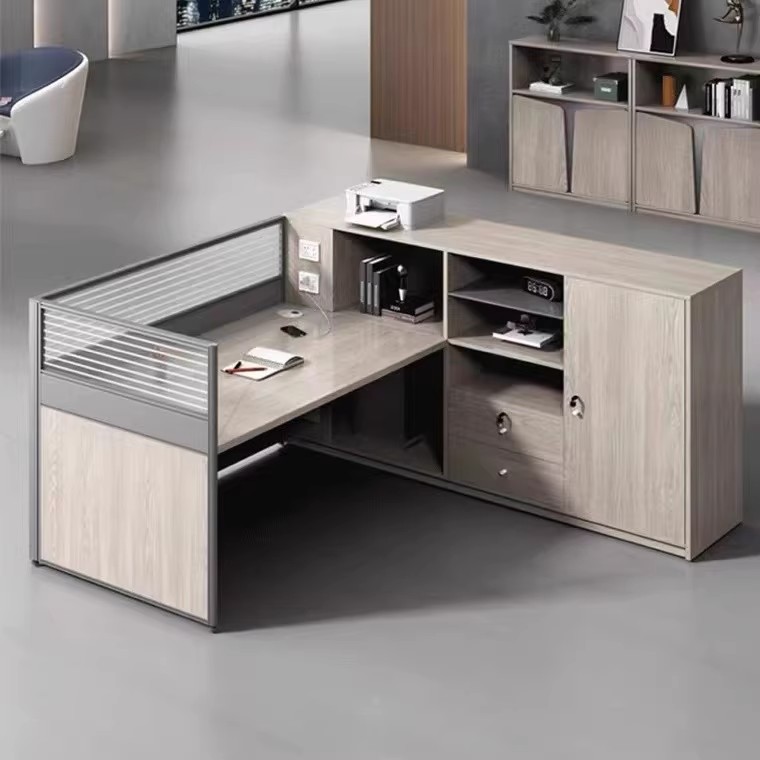 职员办公桌简约现代屏风隔断员工位卡座双三四六八人办公桌椅组合