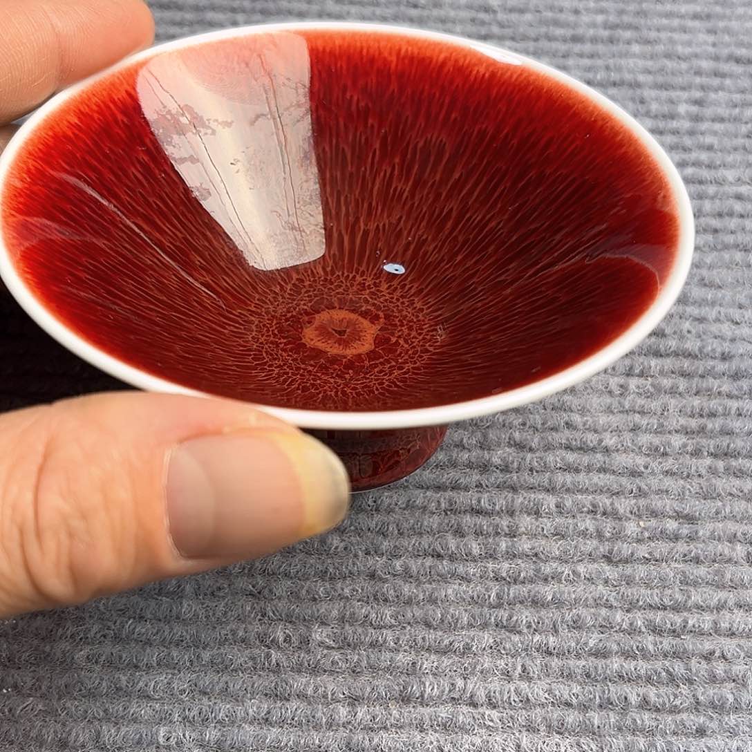 景德镇陶瓷郎红优品斗笠杯