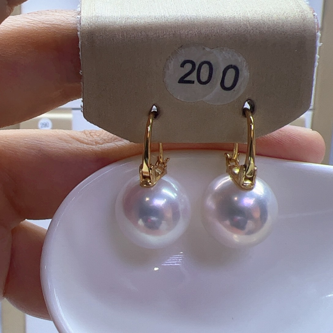 银S925镶嵌淡水珍珠耳饰