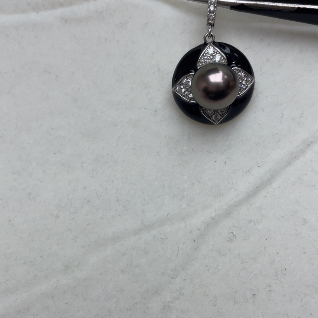 海水珍珠银S925镶嵌吊坠(不含链)