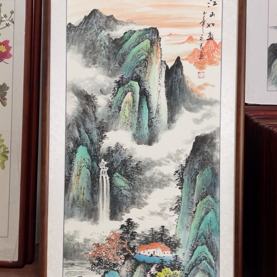 国画带框尺寸63*123厘米