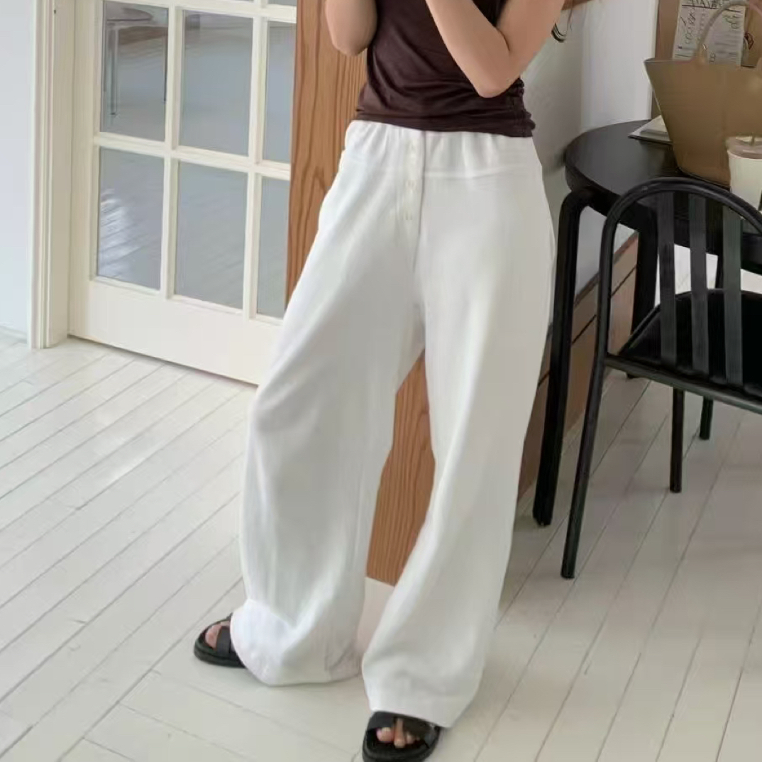 No退No换韩国东大门女装2025新款慵懒风直筒休闲裤女apm205