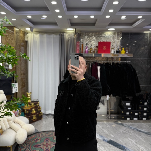 【三叔·顶奢】时尚高定男士雅痞翻领字母羊毛休闲夹克外套 25152-1