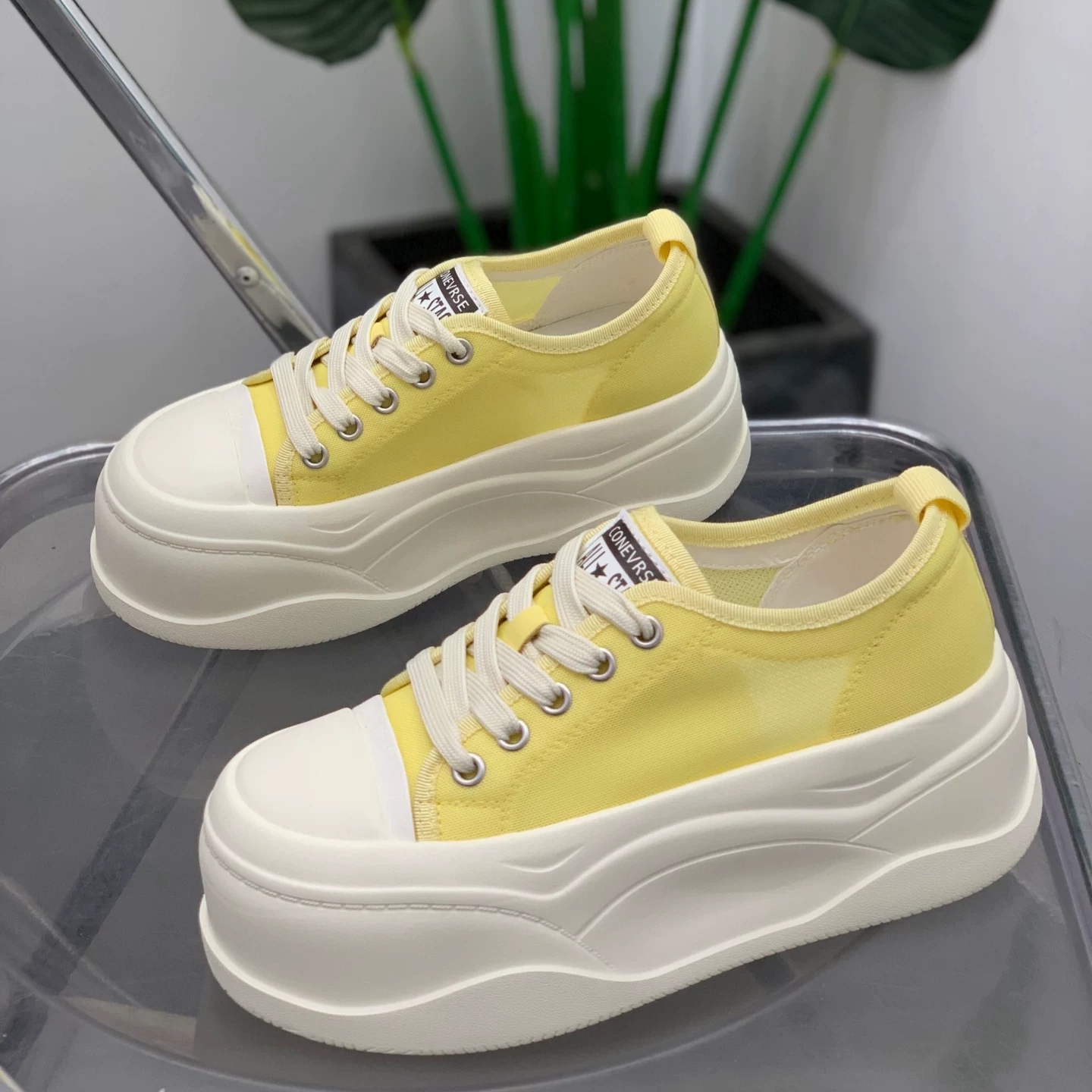 厚底时尚夏新款时尚百搭圆头系带休闲板鞋998-6