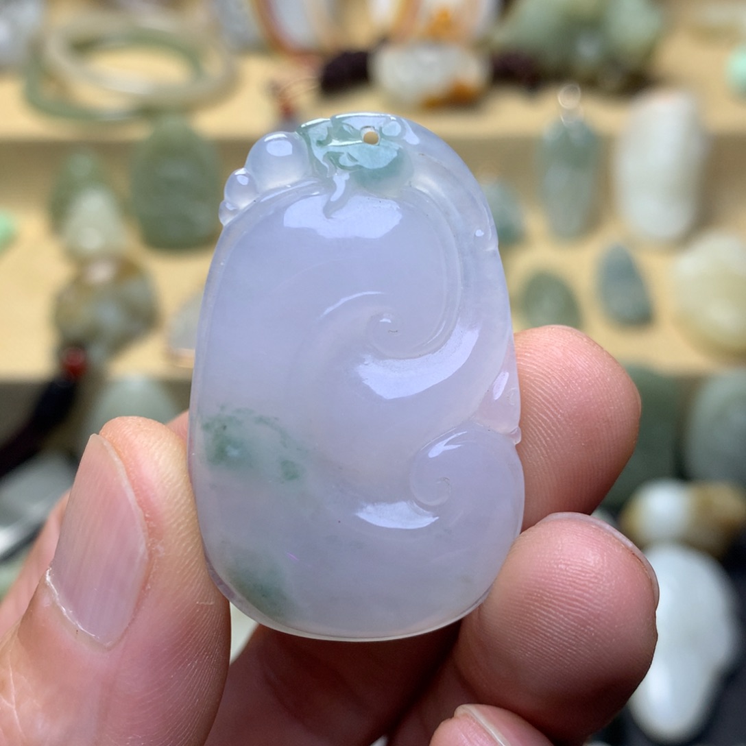 颈饰未镶嵌翡翠灵芝如意