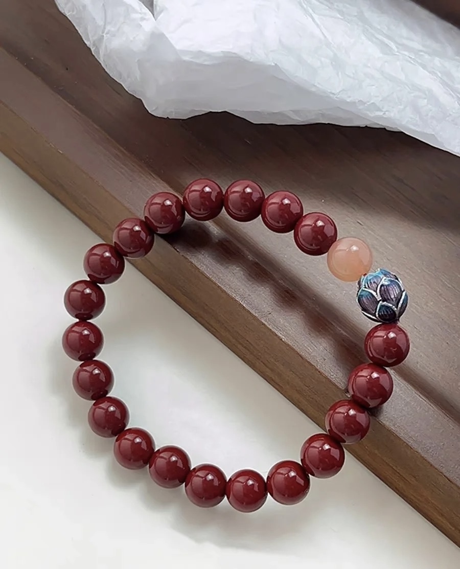 手链 精美百搭本命年红色国风开运朱砂手串
