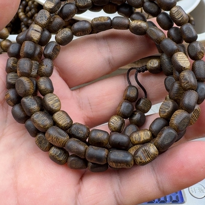 糯***福沉香手串张勺子手串16克