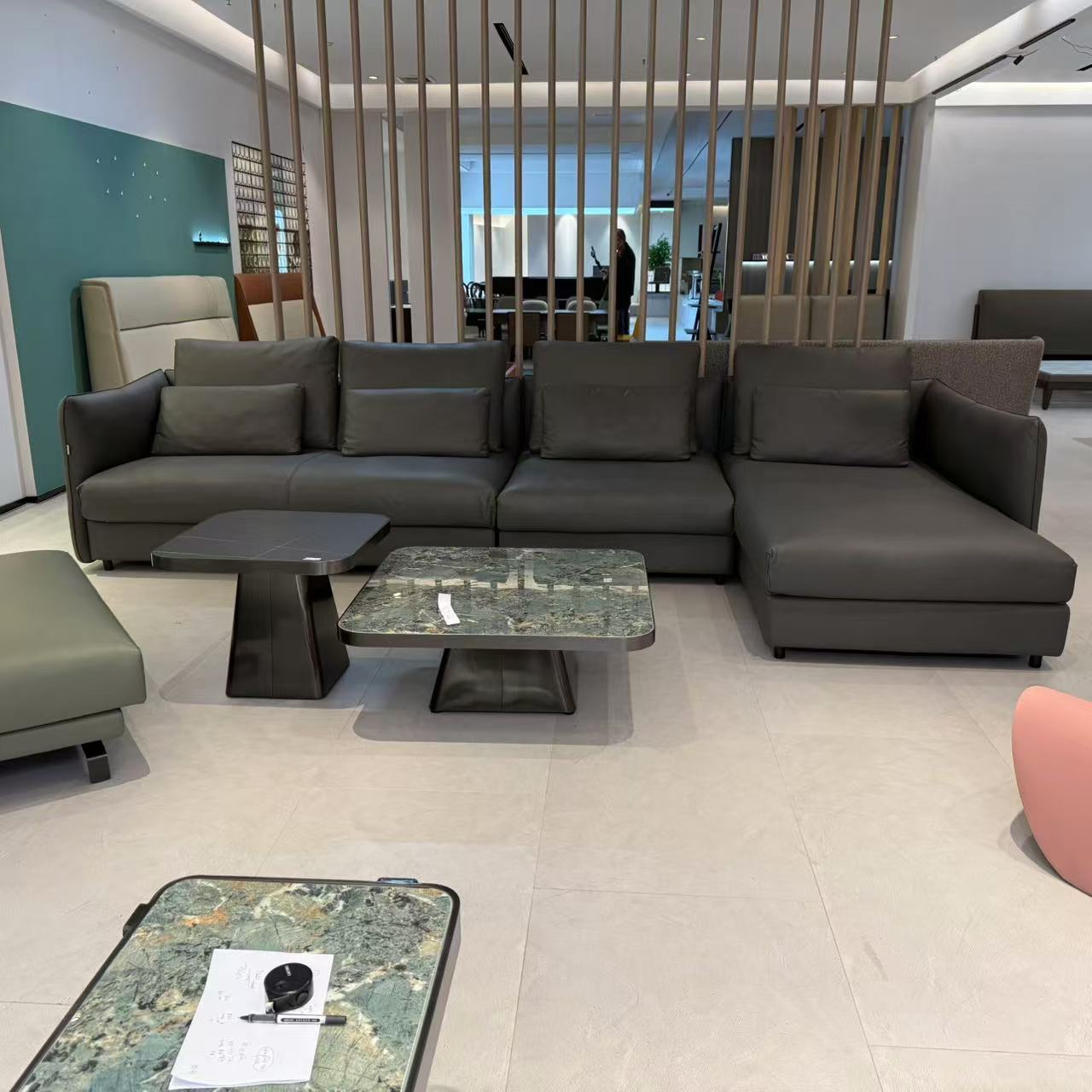 香奈儿沙发家具客厅-半皮头层牛皮3.9米3900-1800-800-意式轻奢