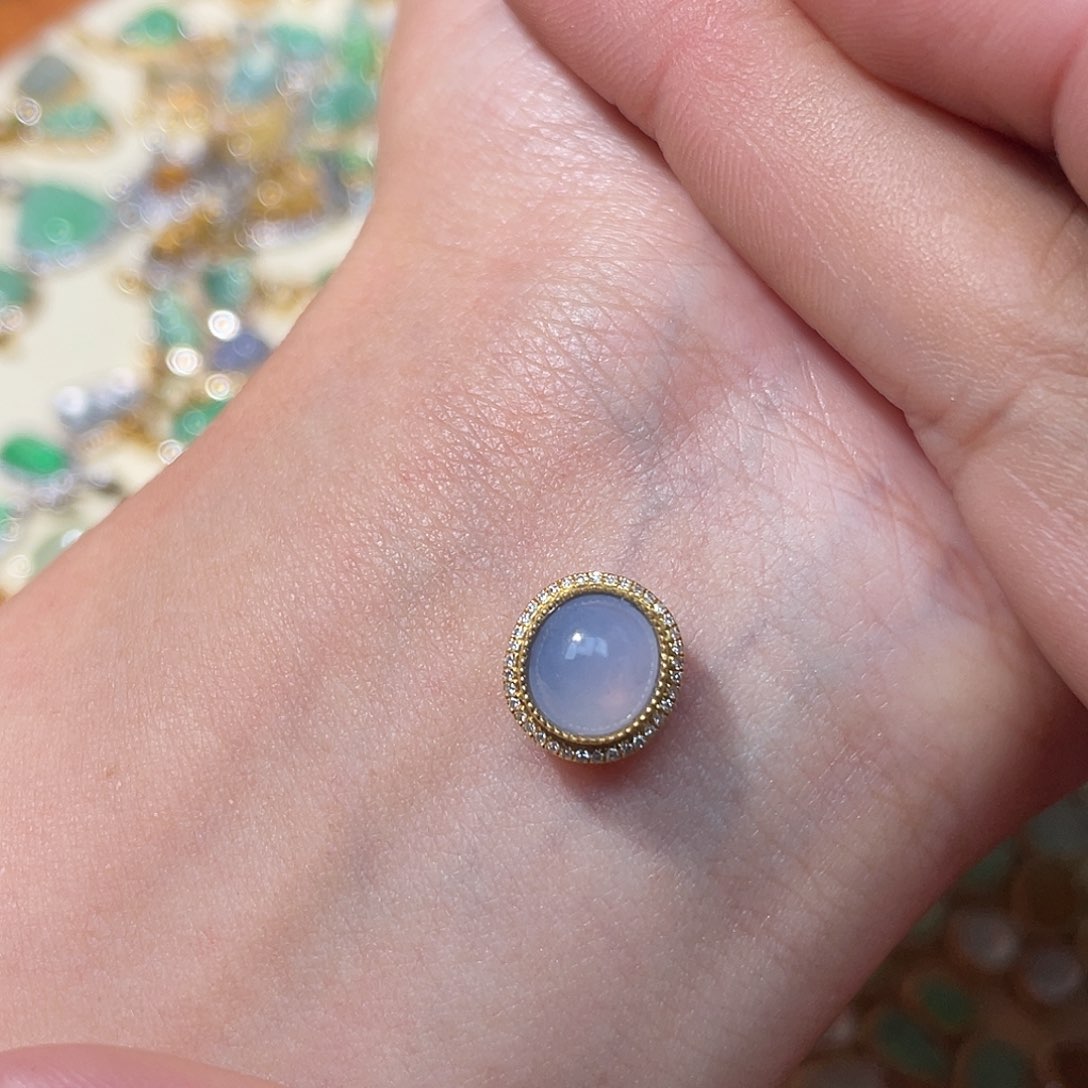 翡翠吊坠(不含链)18K金镶嵌L****r