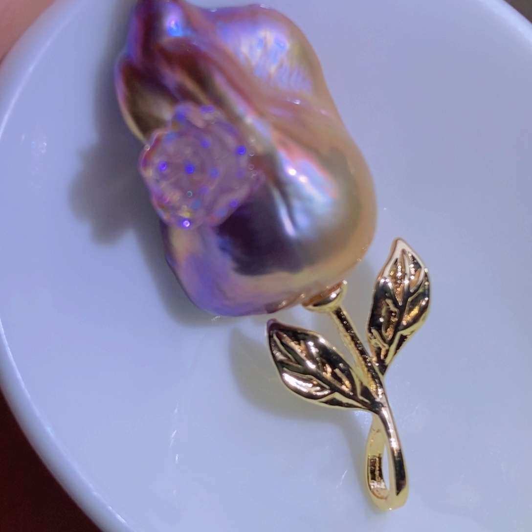 银S925镶嵌天然淡水珍珠淡水珍珠