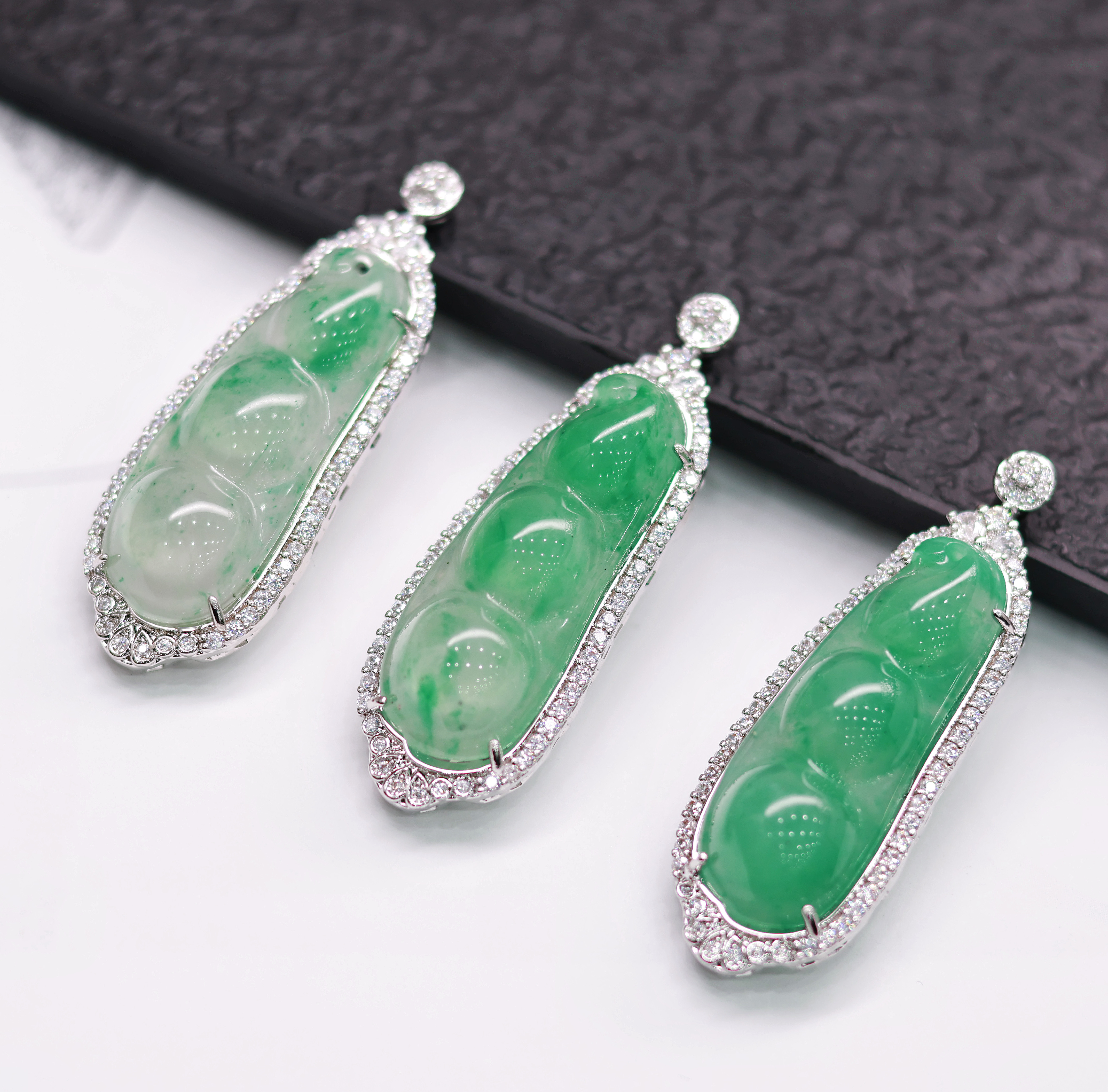 豪镶新豆子|天然非洲翠镶嵌豆子吊坠|多样性发货 发其一| 