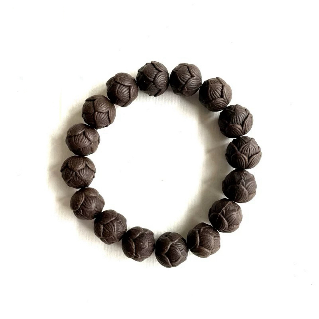 沉香木雕木雕1.6莲花雕刻手串-越南木雕原精工雕刻