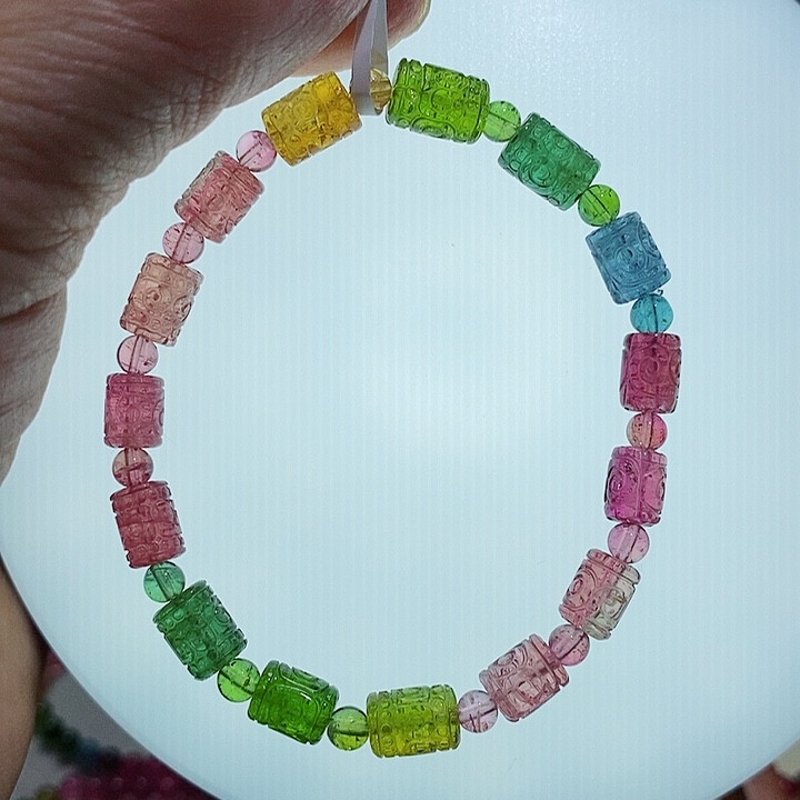 碧玺手链未镶嵌碧玺手串6,5