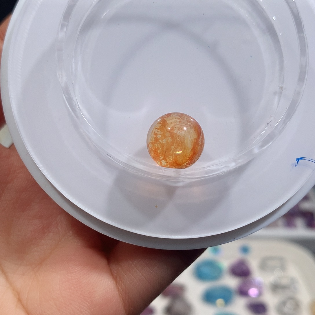 未镶嵌珠宝半成品水晶胶花单珠12m打孔定制不退换