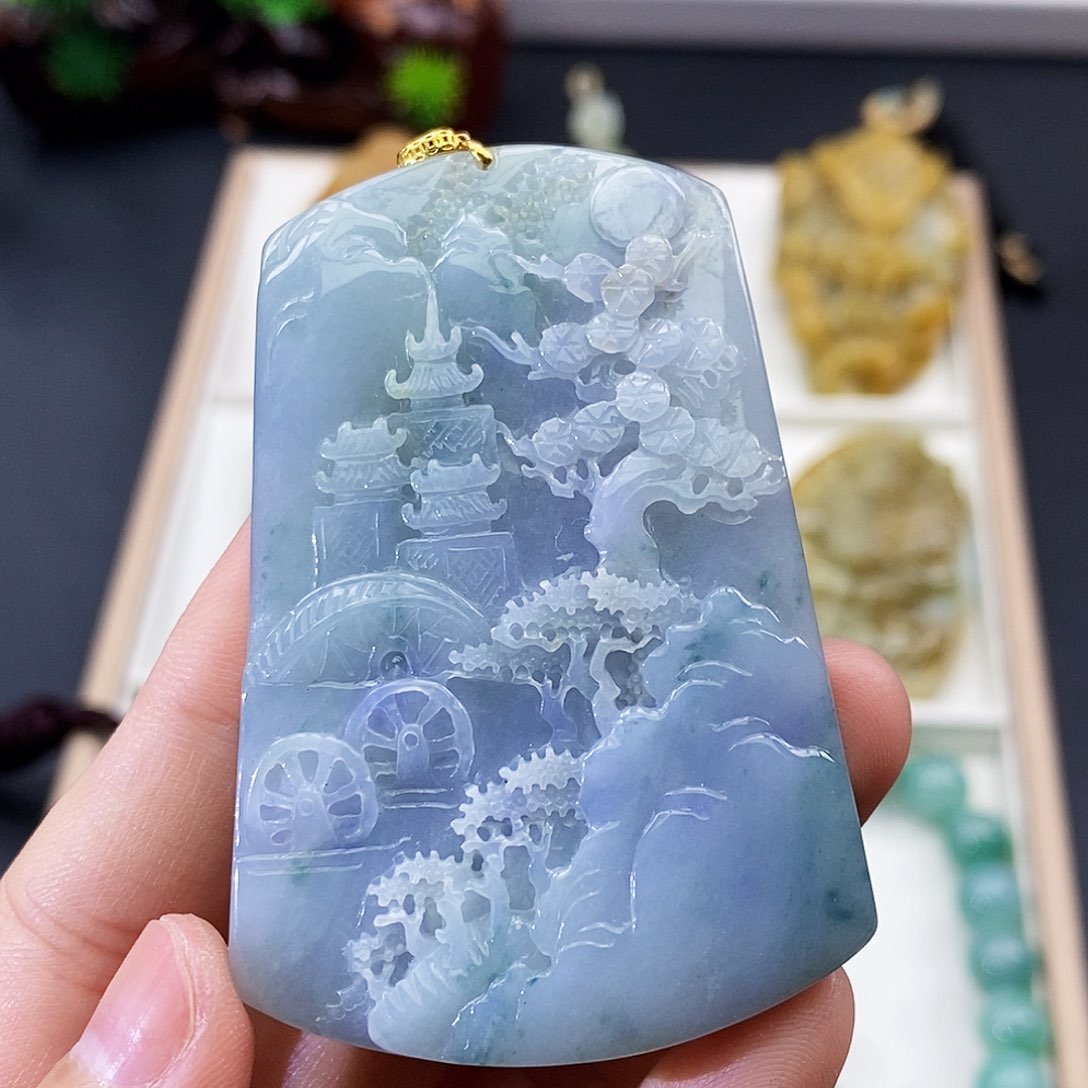 颈饰未镶嵌翡翠兔***y缅甸翡翠a货