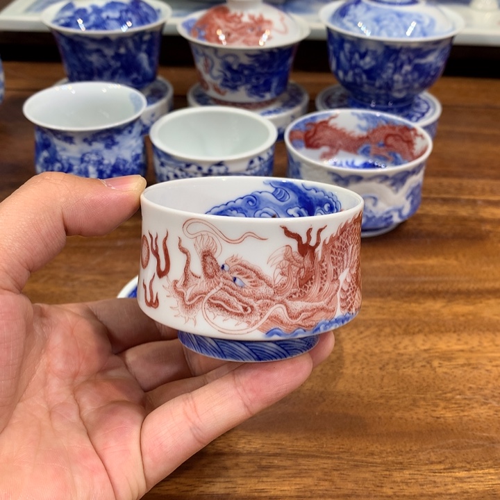 自成堂柴窑 青花釉里红