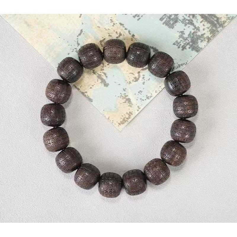 花梨雕刻单圈手串（无礼盒)614