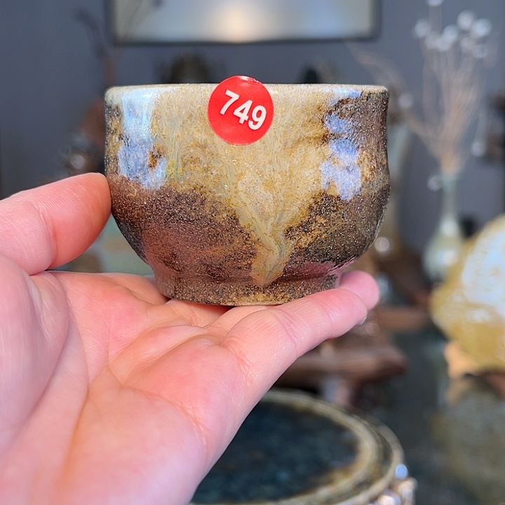 杯749柴烧手捏主人杯自然落灰釉