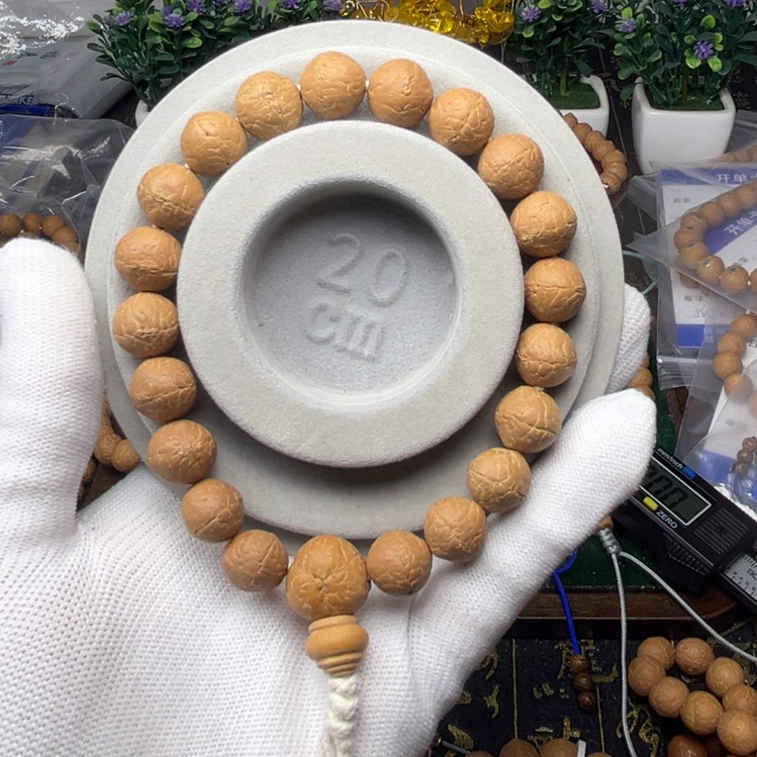 凤眼菩提手串菩提尺寸12.8-13  松石镶嵌