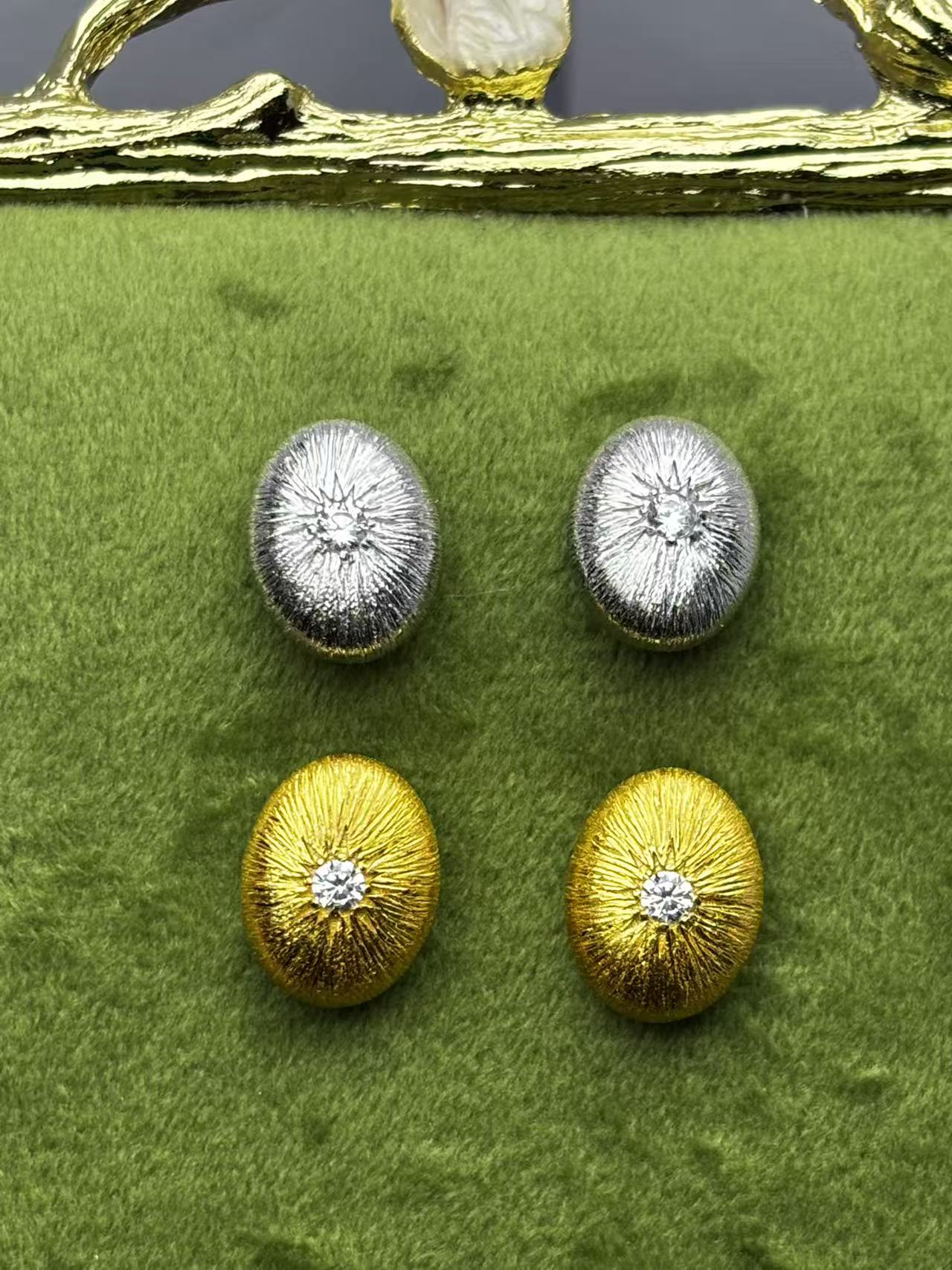 925银耳饰 【盛小姐的饰界】S925纯银镀金拉丝雪花复古宫廷风耳钉