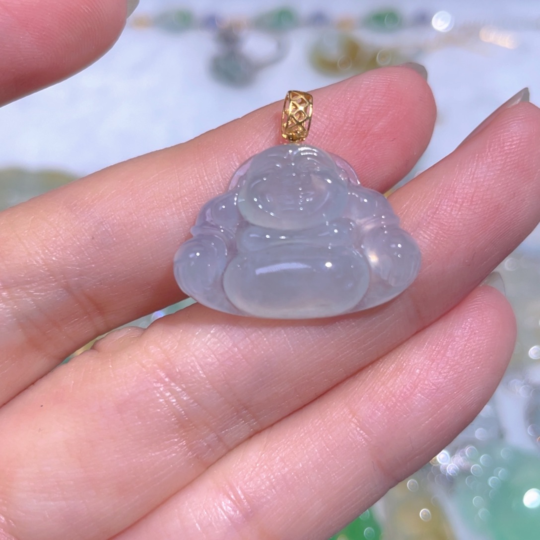 颈饰18K金镶嵌翡翠翡翠