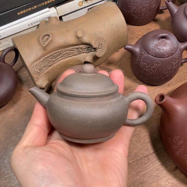 紫砂茶壶100cv全手工摹古