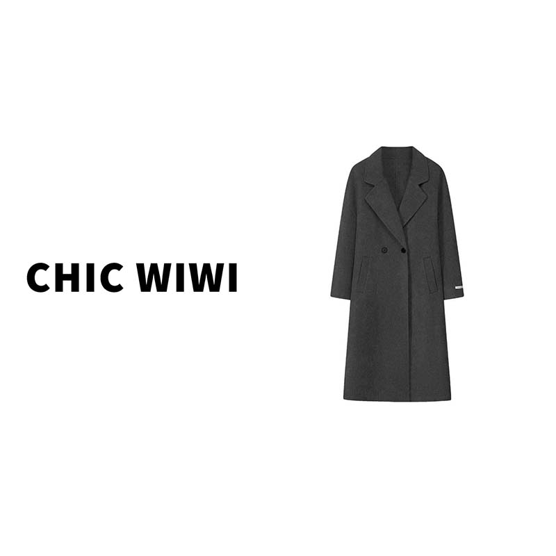 CHIC WIWI 雪夜北国 绵羊毛羊驼毛高级感长款毛呢大衣DY037454