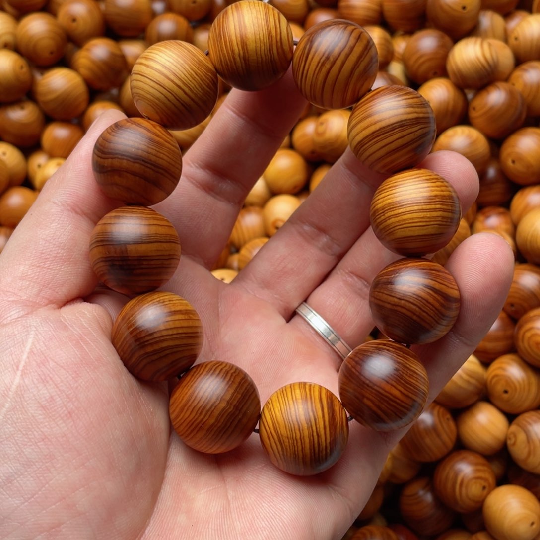 柏木（崖柏）手串/手链水太行崖柏板根料2.0黑油骨